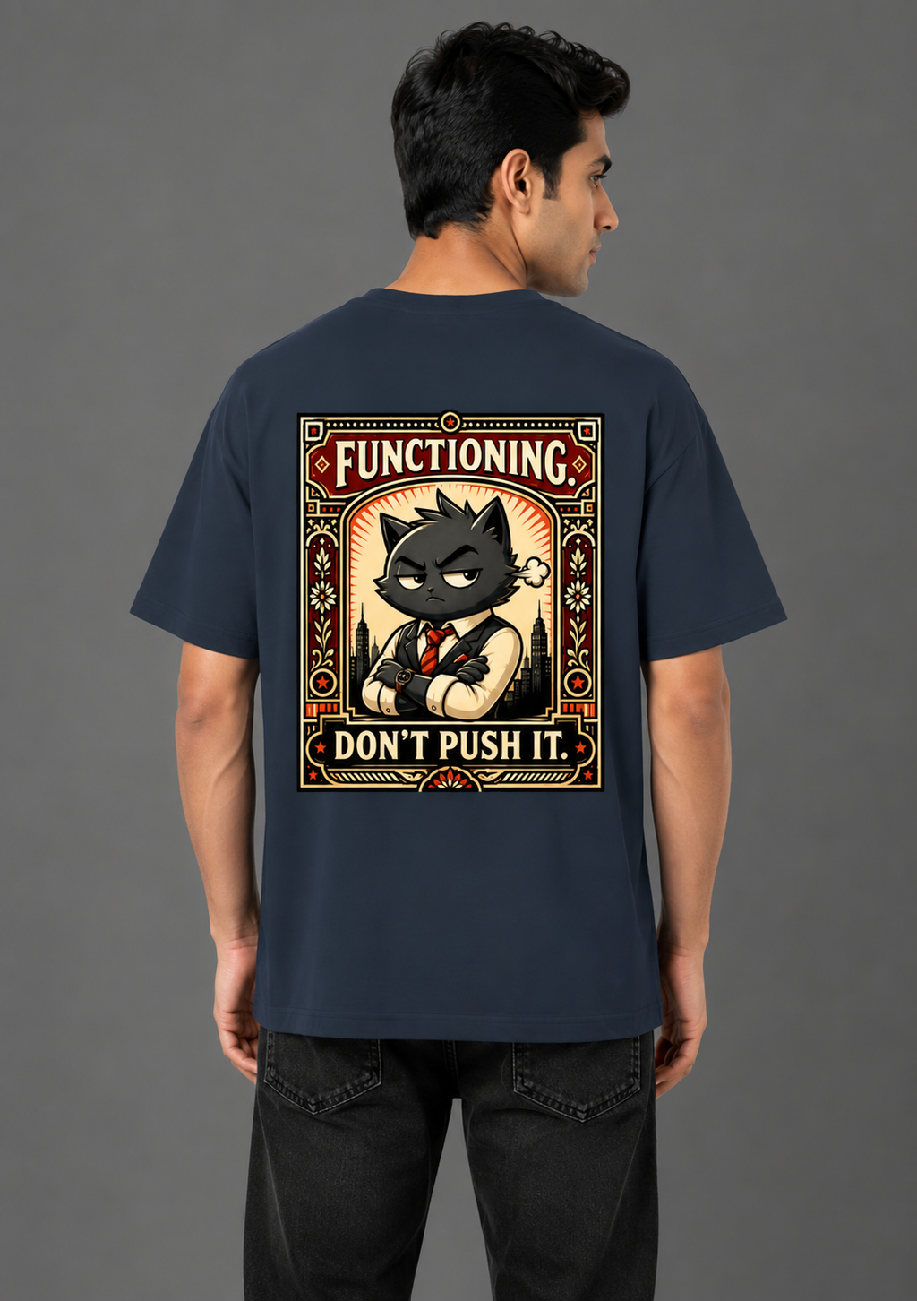 Functioning - Don't Push It Classic Crew Neck Oversized T-Shirt