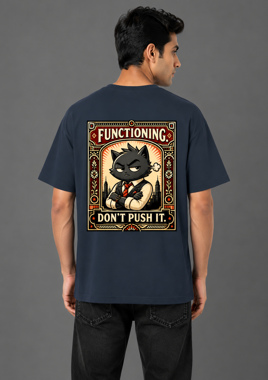 Functioning - Don't Push It Classic Crew Neck Oversized T-Shirt