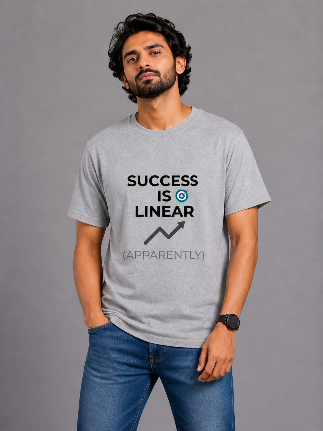 Success Is Linear (Apparently) - Classic Crew Cotton T-Shirt for Men