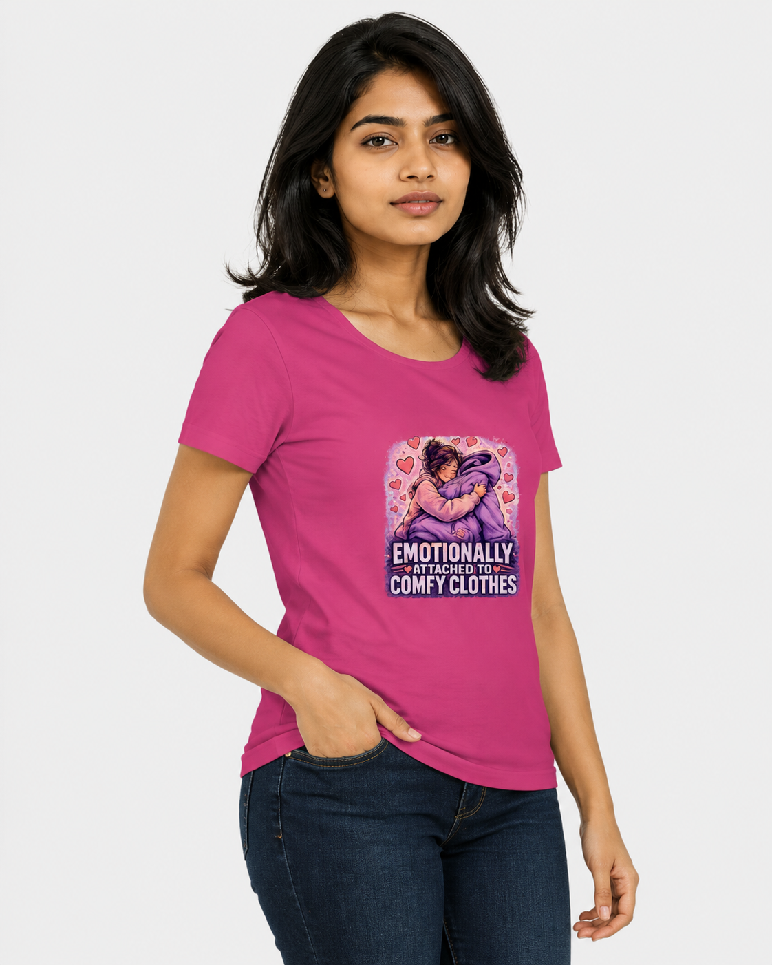 Emotionally Attached to Comfy Clothes Women's Graphic T-Shirt | Cozy Cotton T-shirt