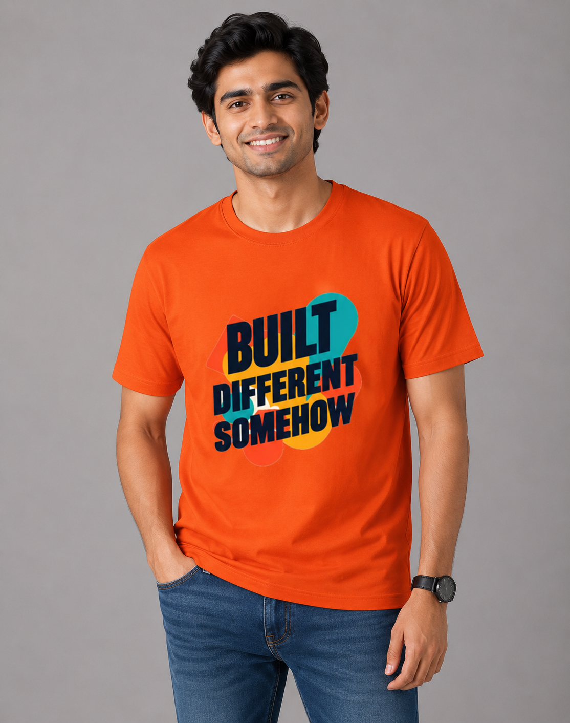 Built Different Somehow - Classic Crew Cotton T-Shirt for Men