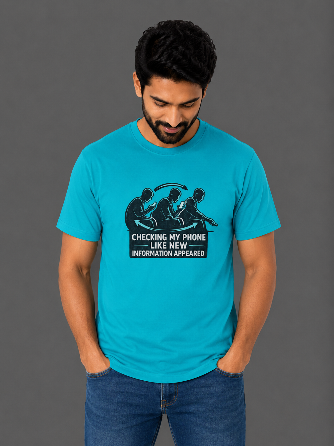 Checking My Phone Like New Information Appeared | Relatable Printed Women's Regular Fit Cotton T-Shirt | Printed Nonsense