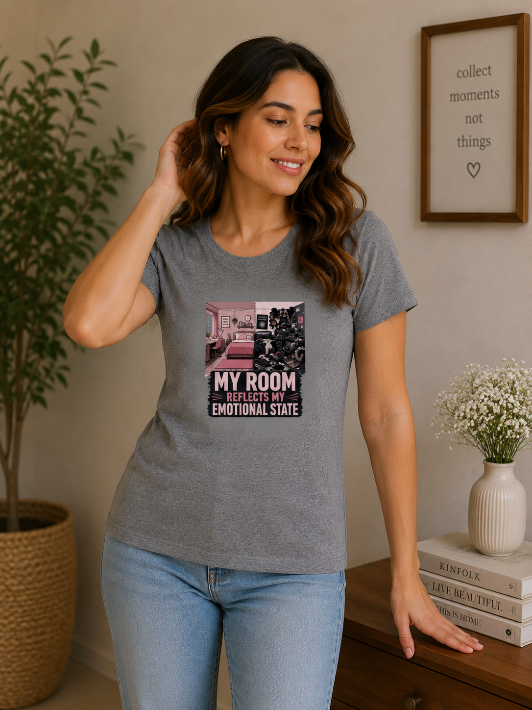 My Room Reflects My Emotional State - Classic Crew Cotton T-Shirt for Women