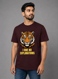 I Owe No Explanations Tiger Graphic T-Shirt | Men's Cotton Regular Fit Tee