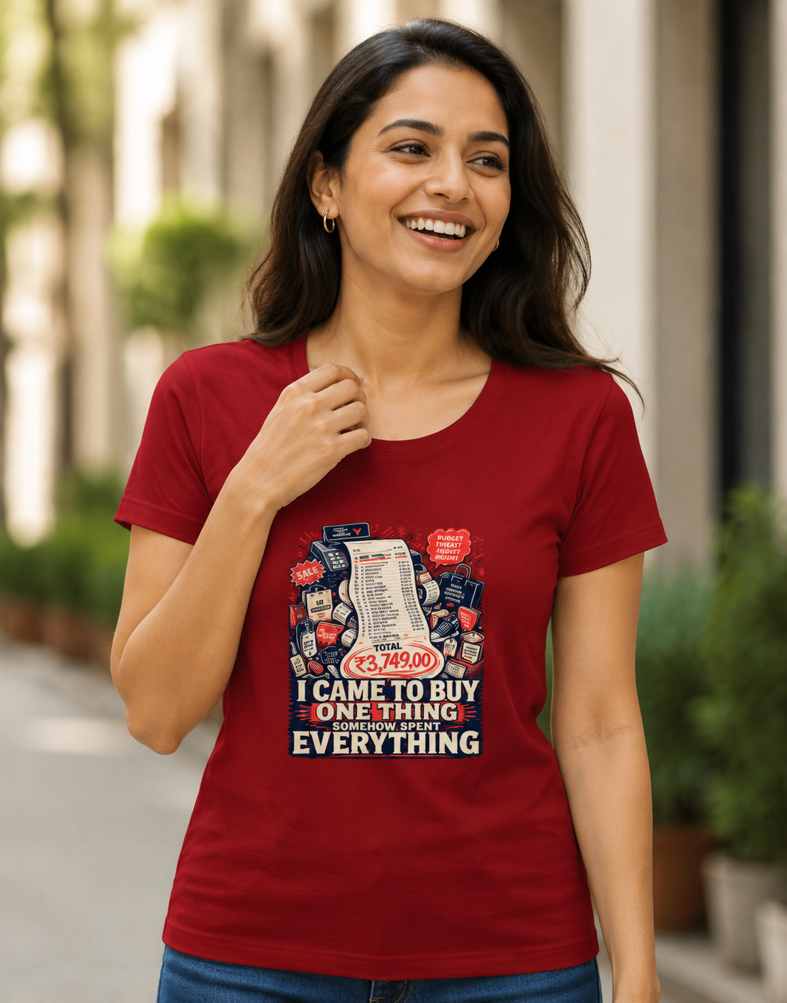 I Came To Buy One Thing Somehow Spent Everything Women's Graphic T-Shirt | Shopping Lover Cotton T-shirt