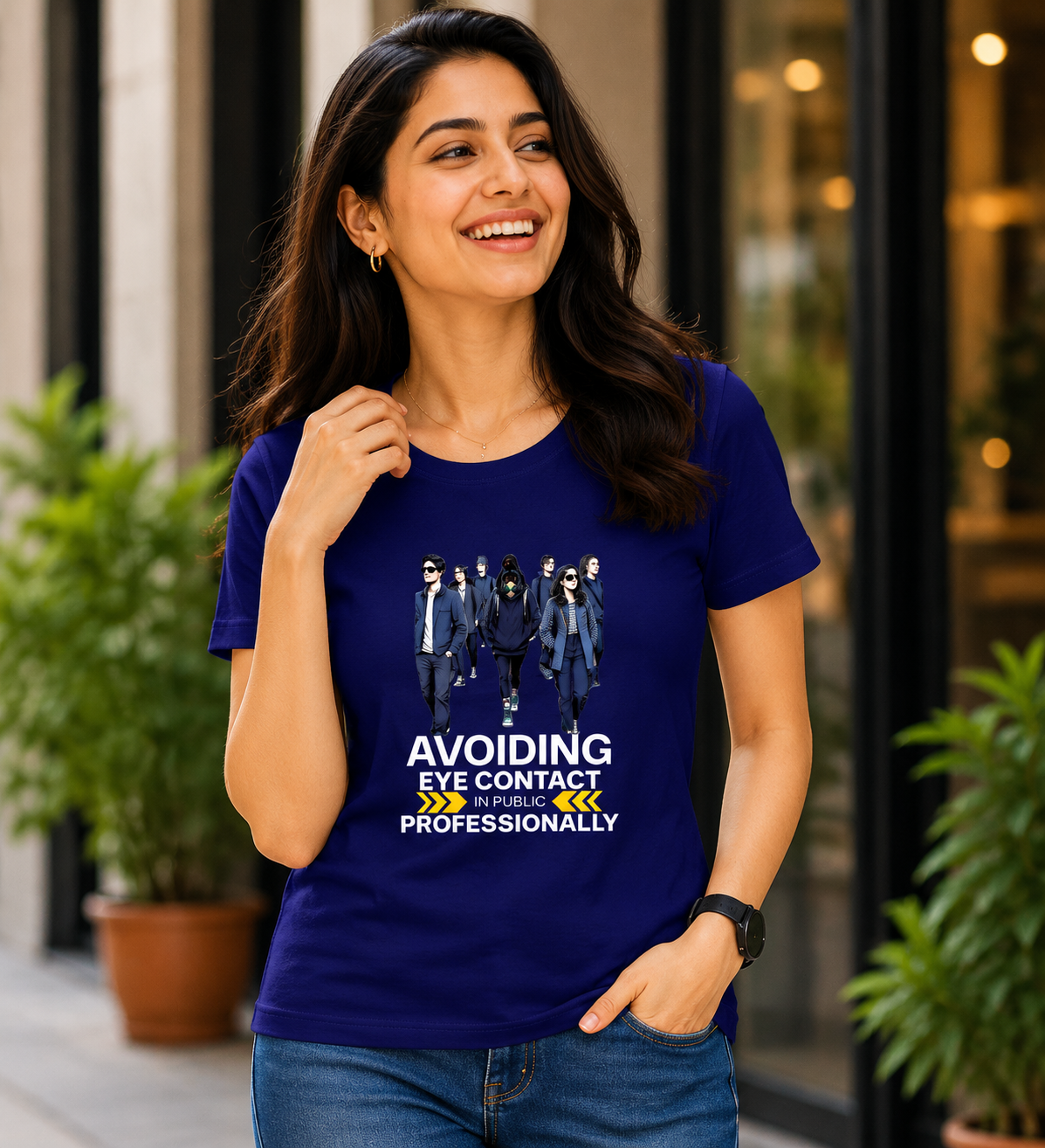 Avoiding Eye Contact in Public Professionally Women's Introvert T-shirt