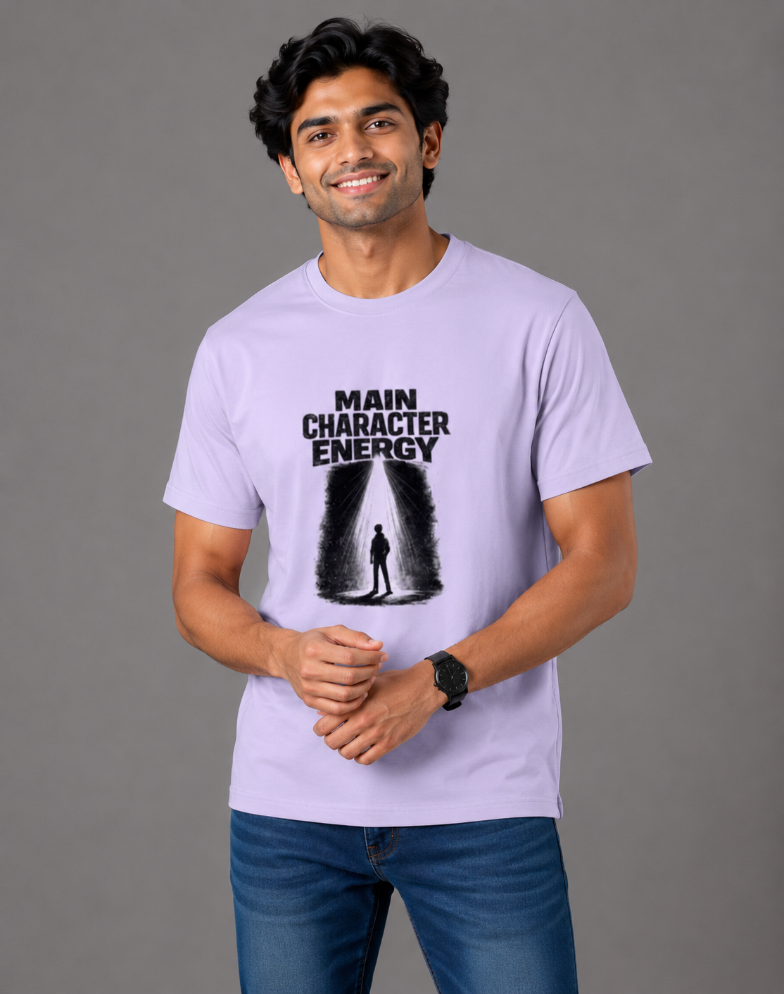 Main Character Energy - Classic Crew Cotton T-Shirt for Men