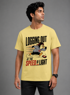 Logging Out at the Speed of Light Graphic T-Shirt | Cotton Printed Men's T-Shirt