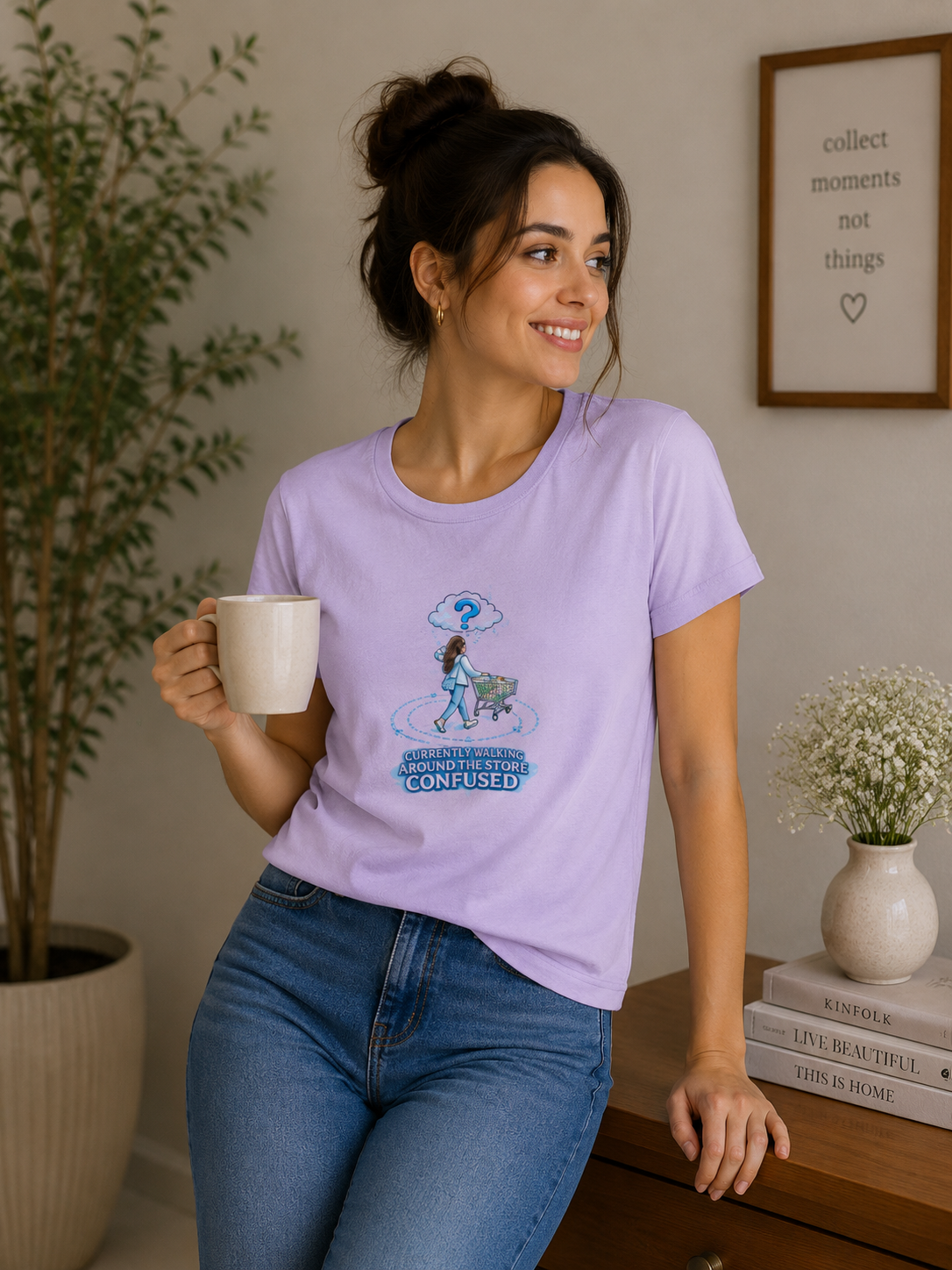 Currently Walking Around the Store Confused - Classic Crew Cotton T-Shirt for Women