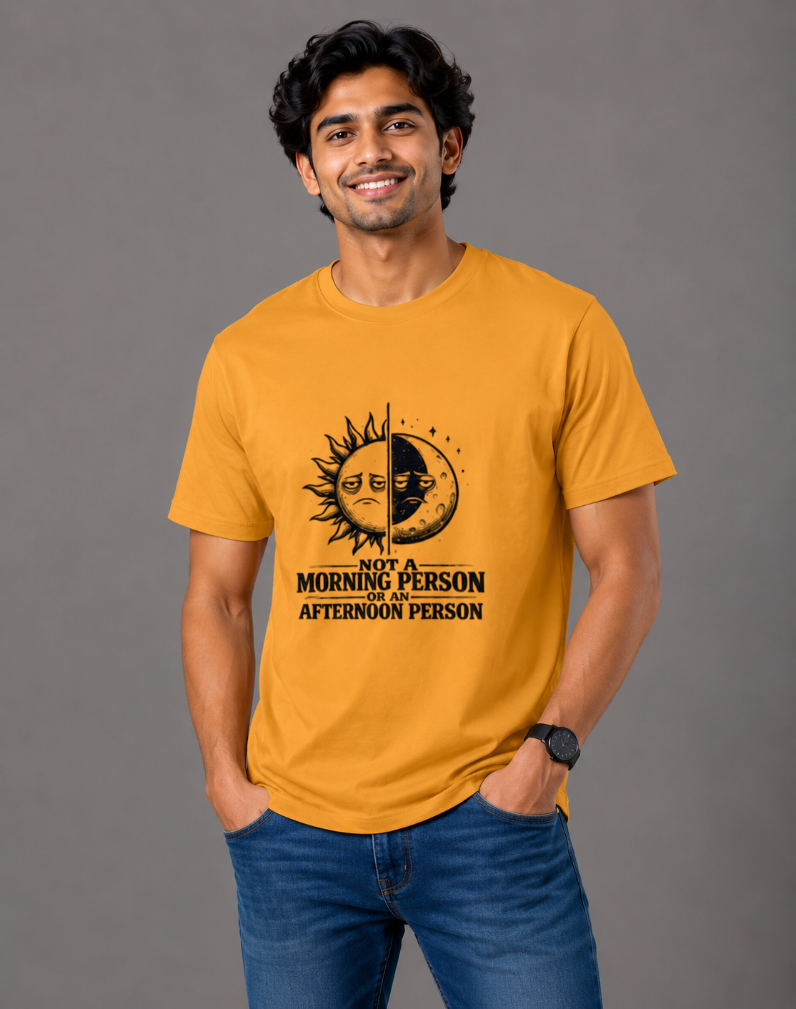 Not A Morning Person - Classic Crew Cotton T-Shirt for Men