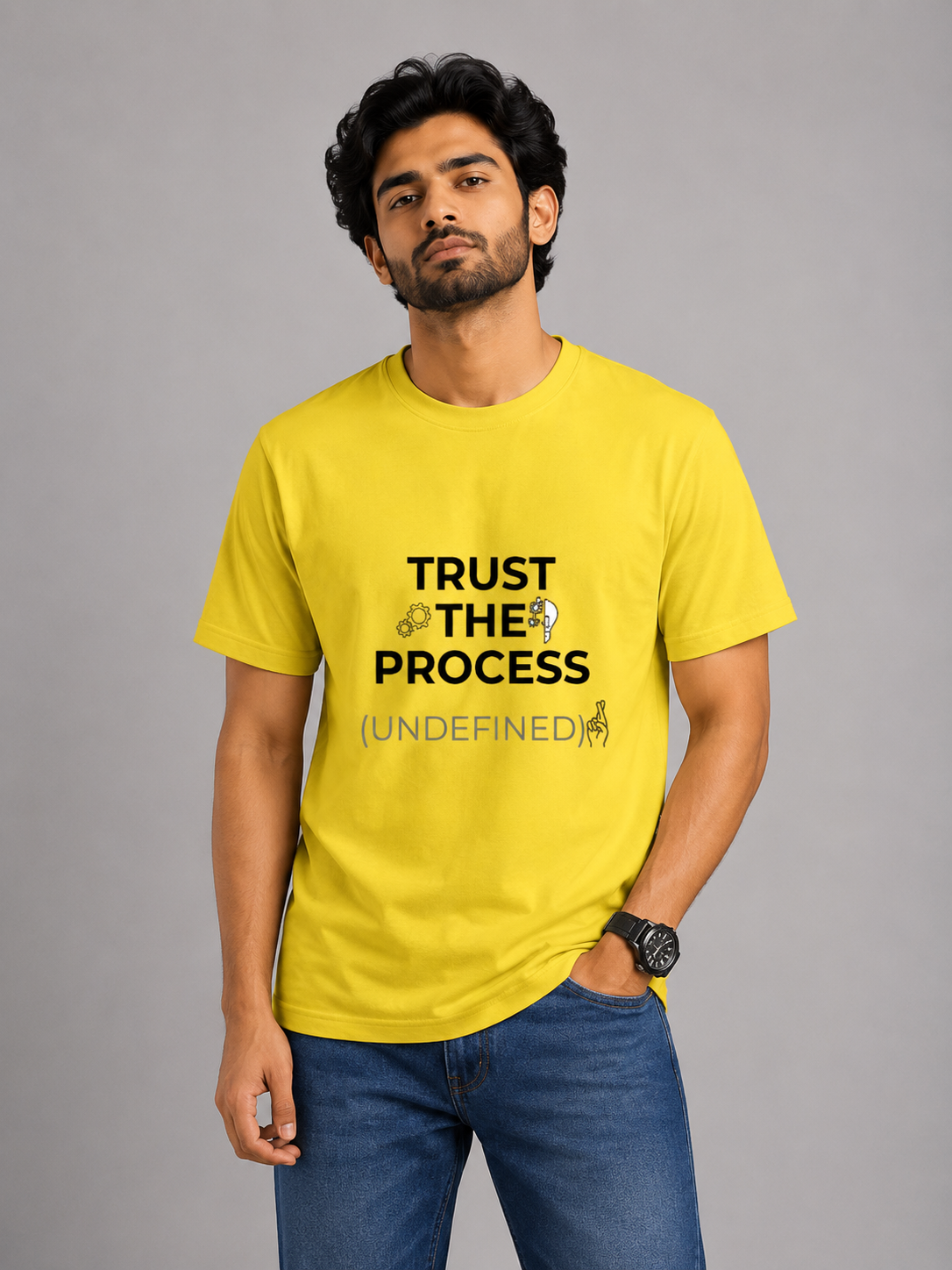 Trust The Process (Undefined) - Classic Crew Cotton T-Shirt for Men