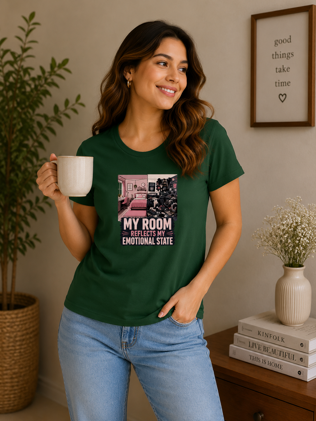 My Room Reflects My Emotional State - Classic Crew Cotton T-Shirt for Women