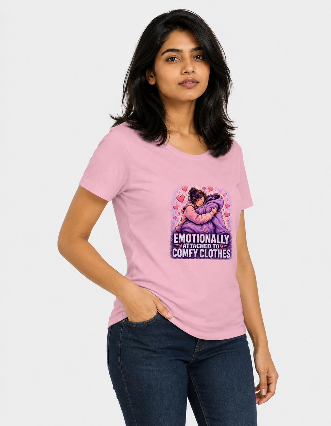 Emotionally Attached to Comfy Clothes Women's Graphic T-Shirt | Cozy Cotton T-shirt