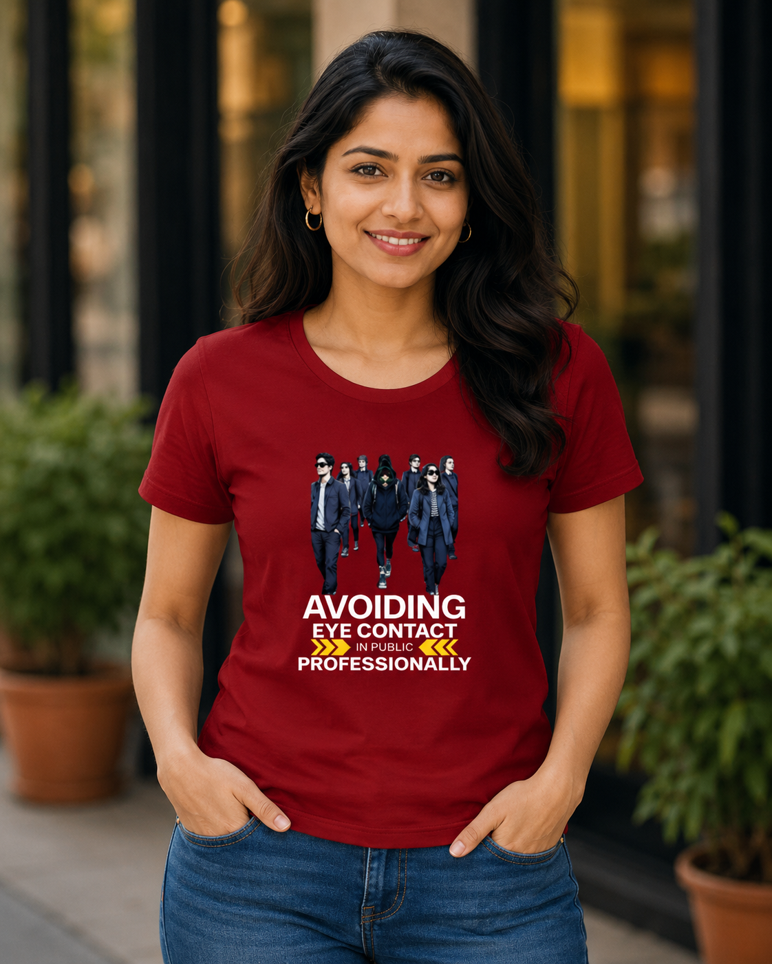 Avoiding Eye Contact in Public Professionally Women's Introvert T-shirt