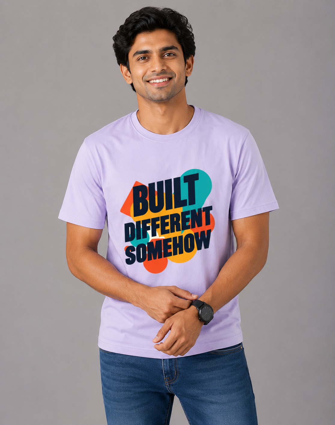 Built Different Somehow - Classic Crew Cotton T-Shirt for Men
