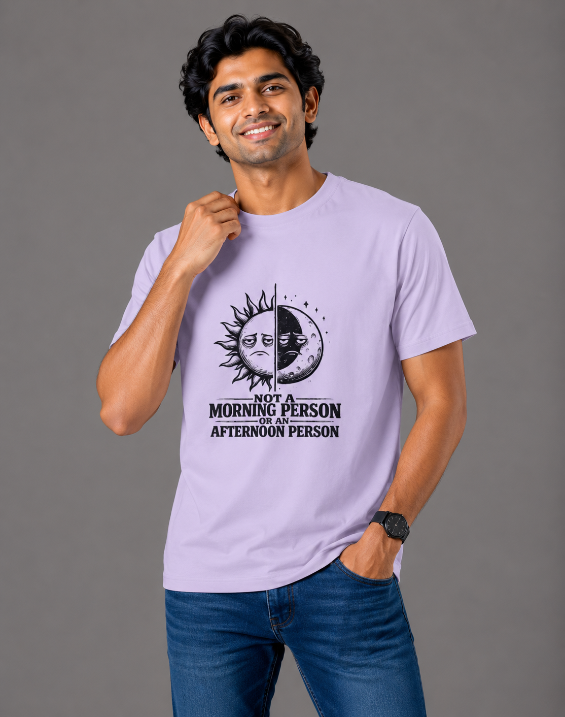 Not A Morning Person - Classic Crew Cotton T-Shirt for Men