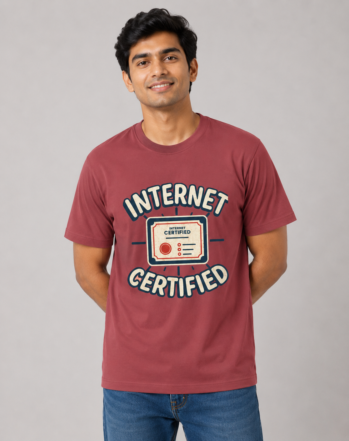 Internet Certified - Classic Crew Cotton T-Shirt for Men