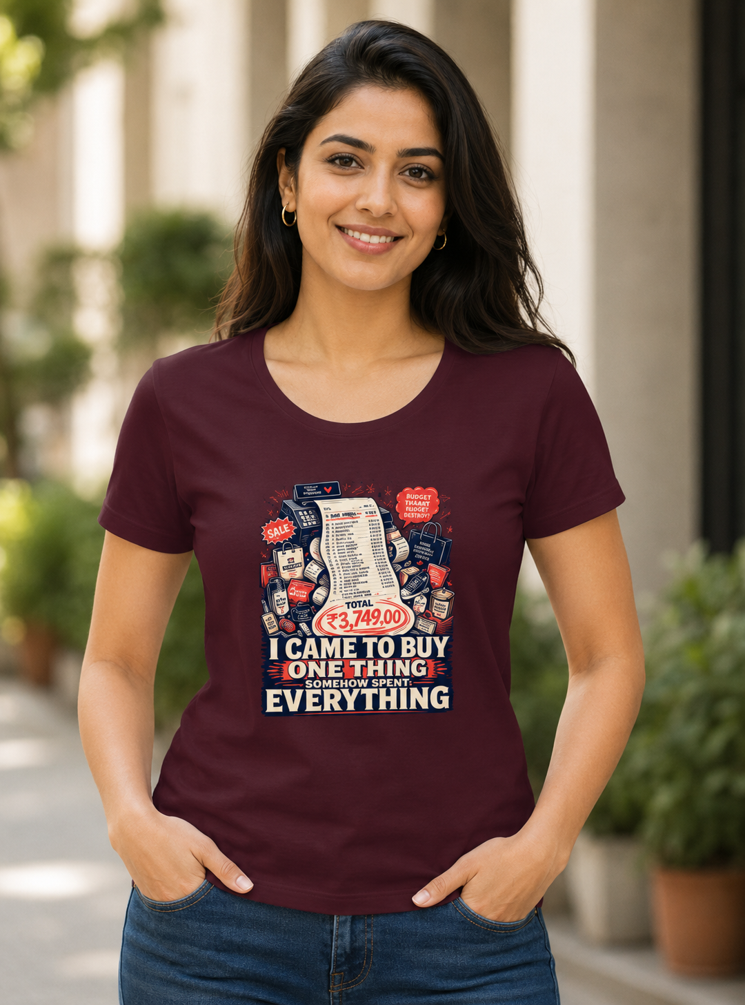 I Came To Buy One Thing Somehow Spent Everything Women's Graphic T-Shirt | Shopping Lover Cotton T-shirt