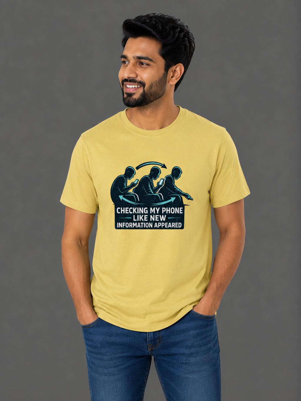 Checking My Phone Like New Information Appeared | Relatable Printed Women's Regular Fit Cotton T-Shirt | Printed Nonsense