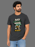 Just 5 Minutes Away... Always | Relatable Printed Men's Regular Fit Cotton T-Shirt | Printed Nonsense