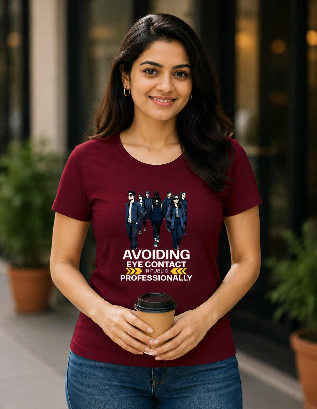 Avoiding Eye Contact in Public Professionally Women's Introvert T-shirt