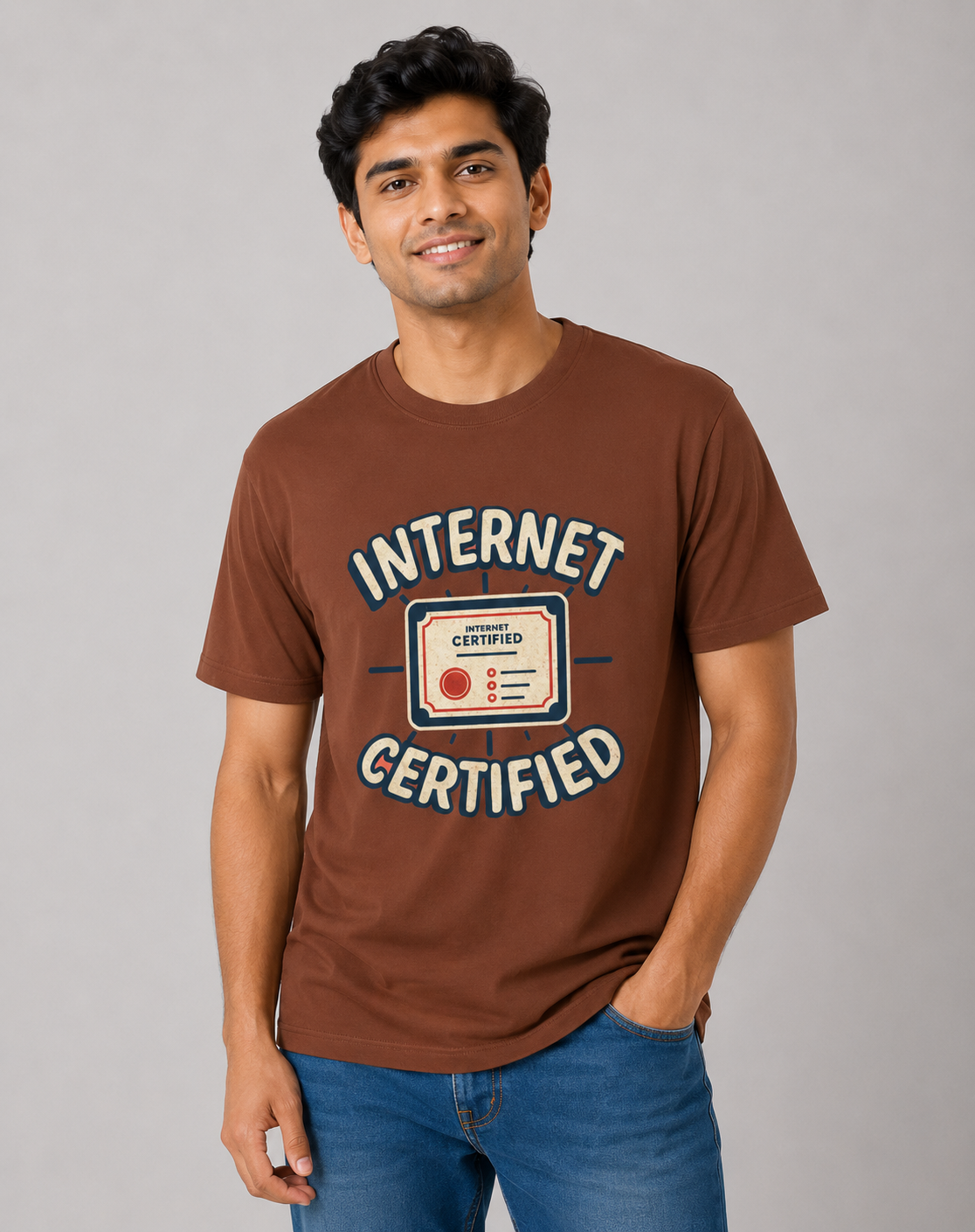 Internet Certified - Classic Crew Cotton T-Shirt for Men