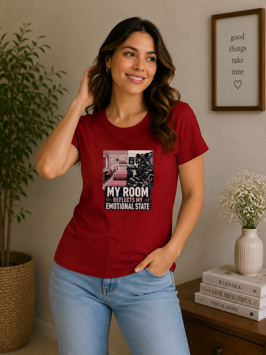 My Room Reflects My Emotional State - Classic Crew Cotton T-Shirt for Women