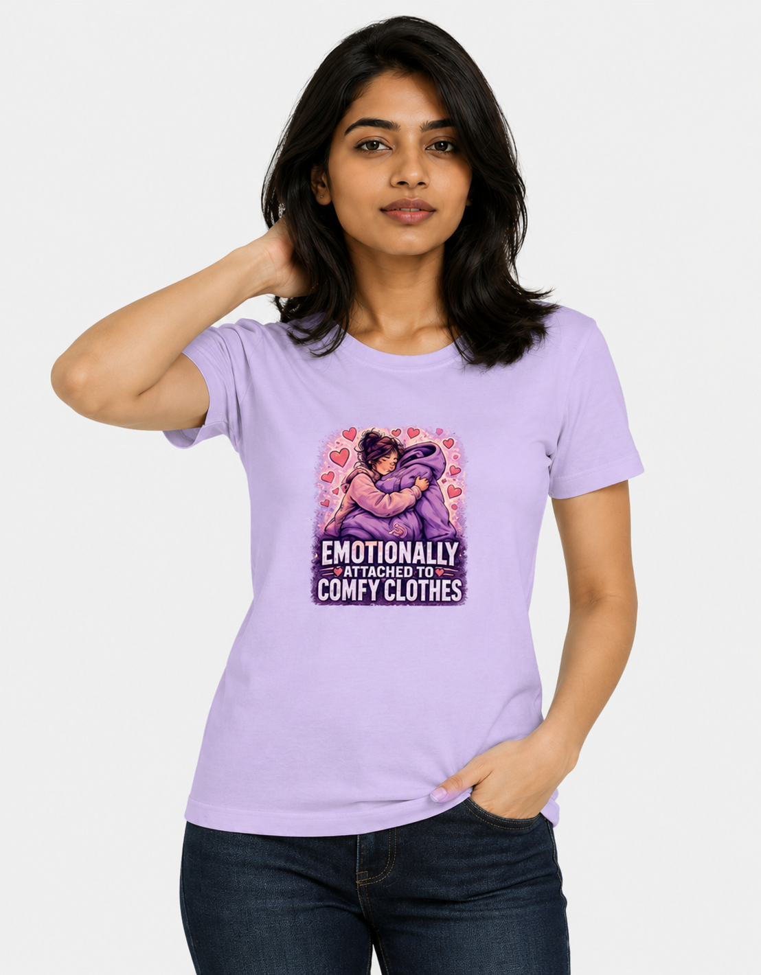 Emotionally Attached to Comfy Clothes Women's Graphic T-Shirt | Cozy Cotton T-shirt