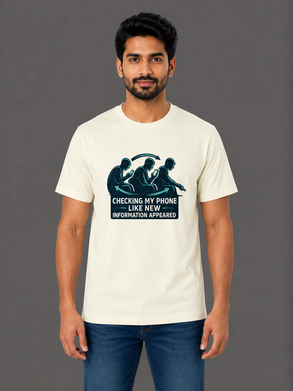 Checking My Phone Like New Information Appeared | Relatable Printed Women's Regular Fit Cotton T-Shirt | Printed Nonsense