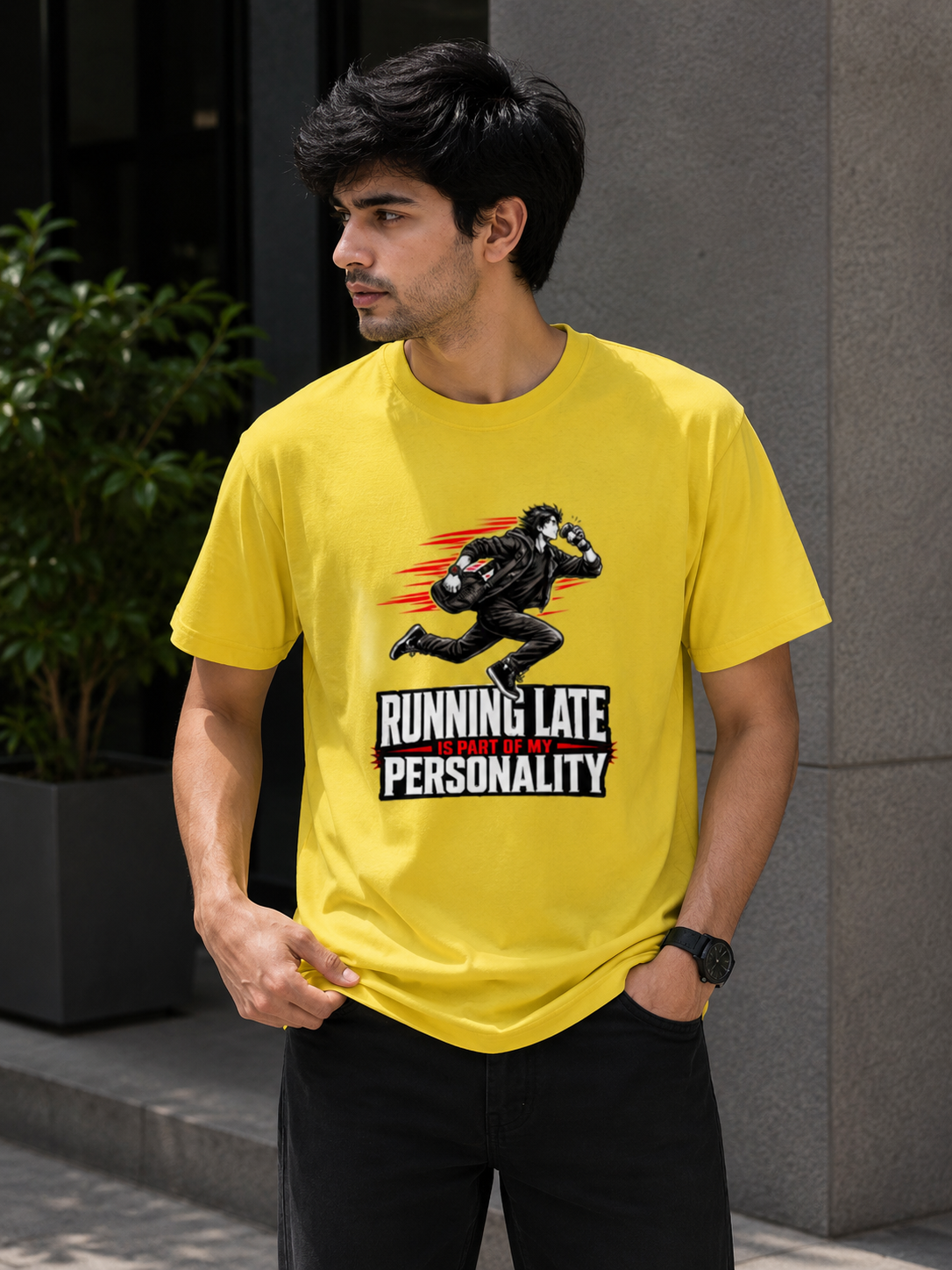 Running Late Is Part of My Personality Funny T-Shirt | Sarcastic Graphic Cotton T-shirt