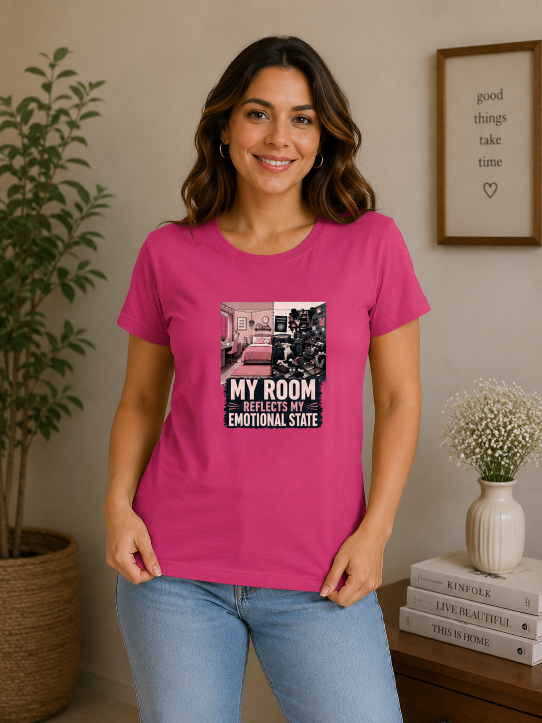My Room Reflects My Emotional State - Classic Crew Cotton T-Shirt for Women