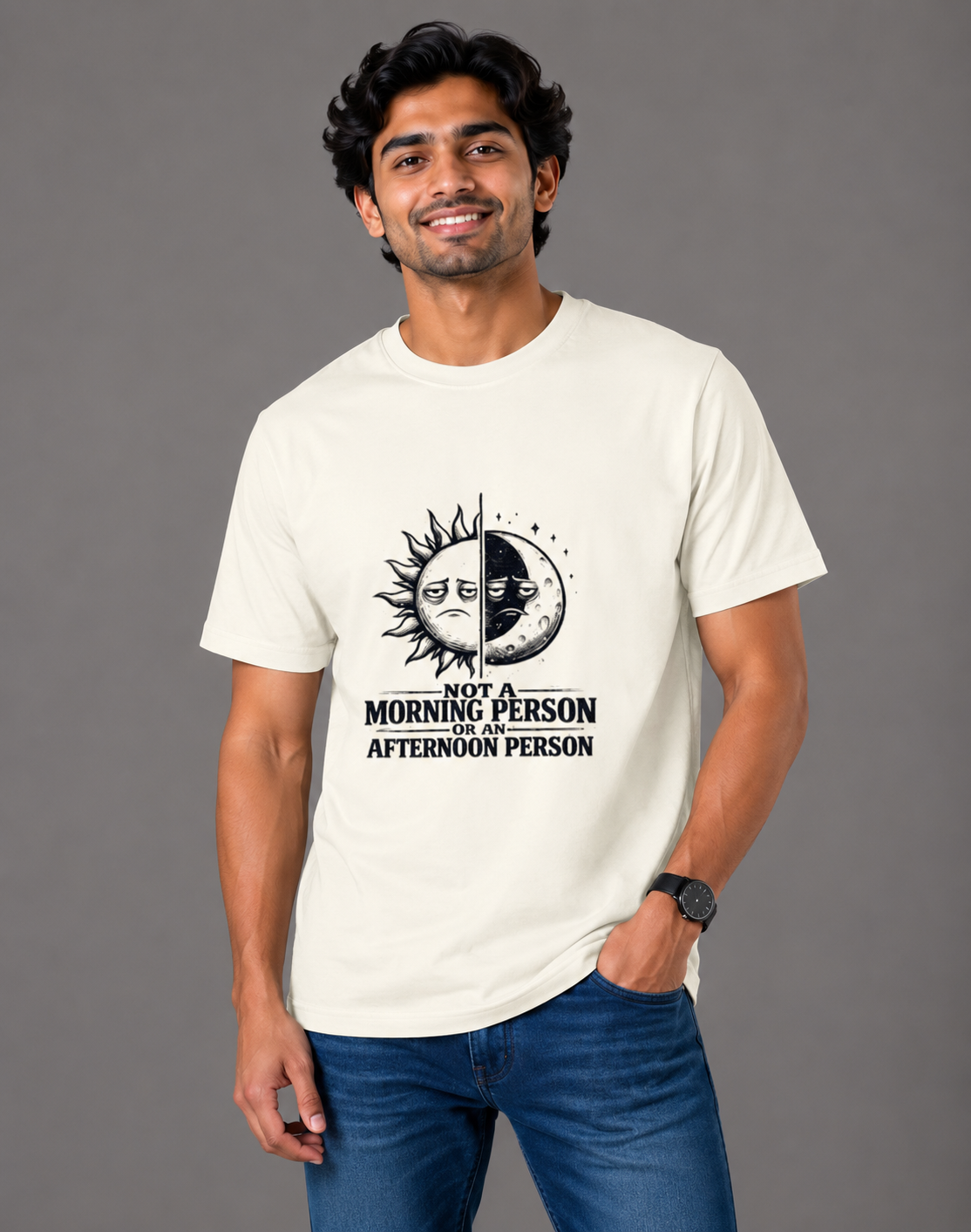 Not A Morning Person - Classic Crew Cotton T-Shirt for Men