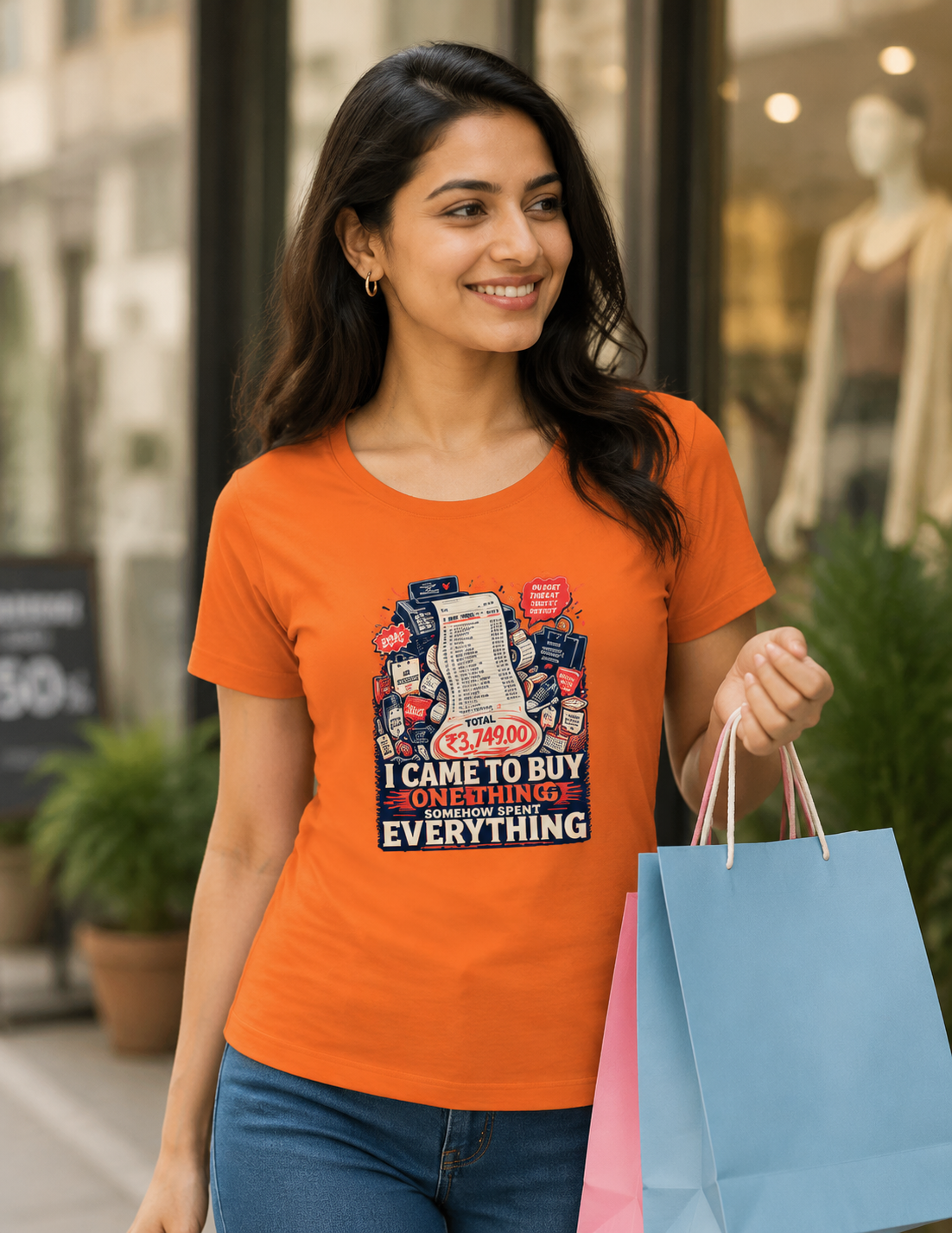 I Came To Buy One Thing Somehow Spent Everything Women's Graphic T-Shirt | Shopping Lover Cotton T-shirt