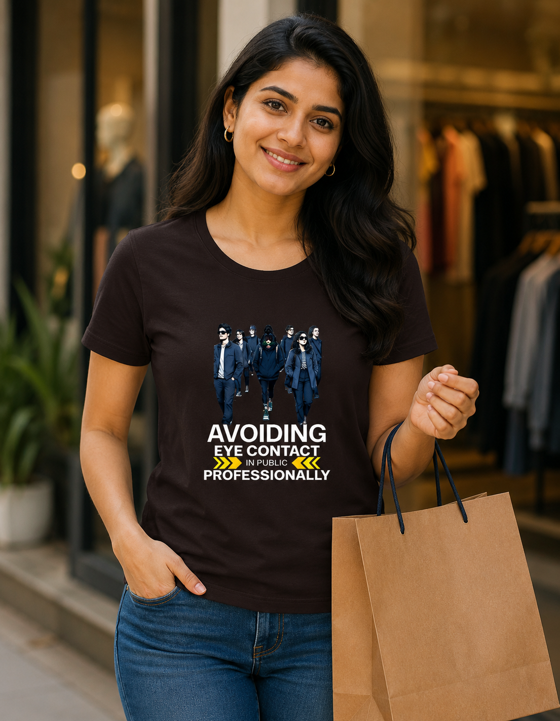 Avoiding Eye Contact in Public Professionally Women's Introvert T-shirt