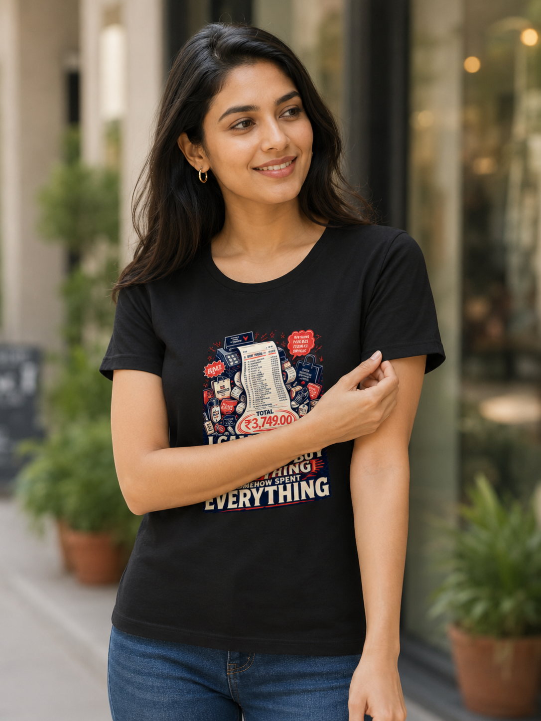 I Came To Buy One Thing Somehow Spent Everything Women's Graphic T-Shirt | Shopping Lover Cotton T-shirt