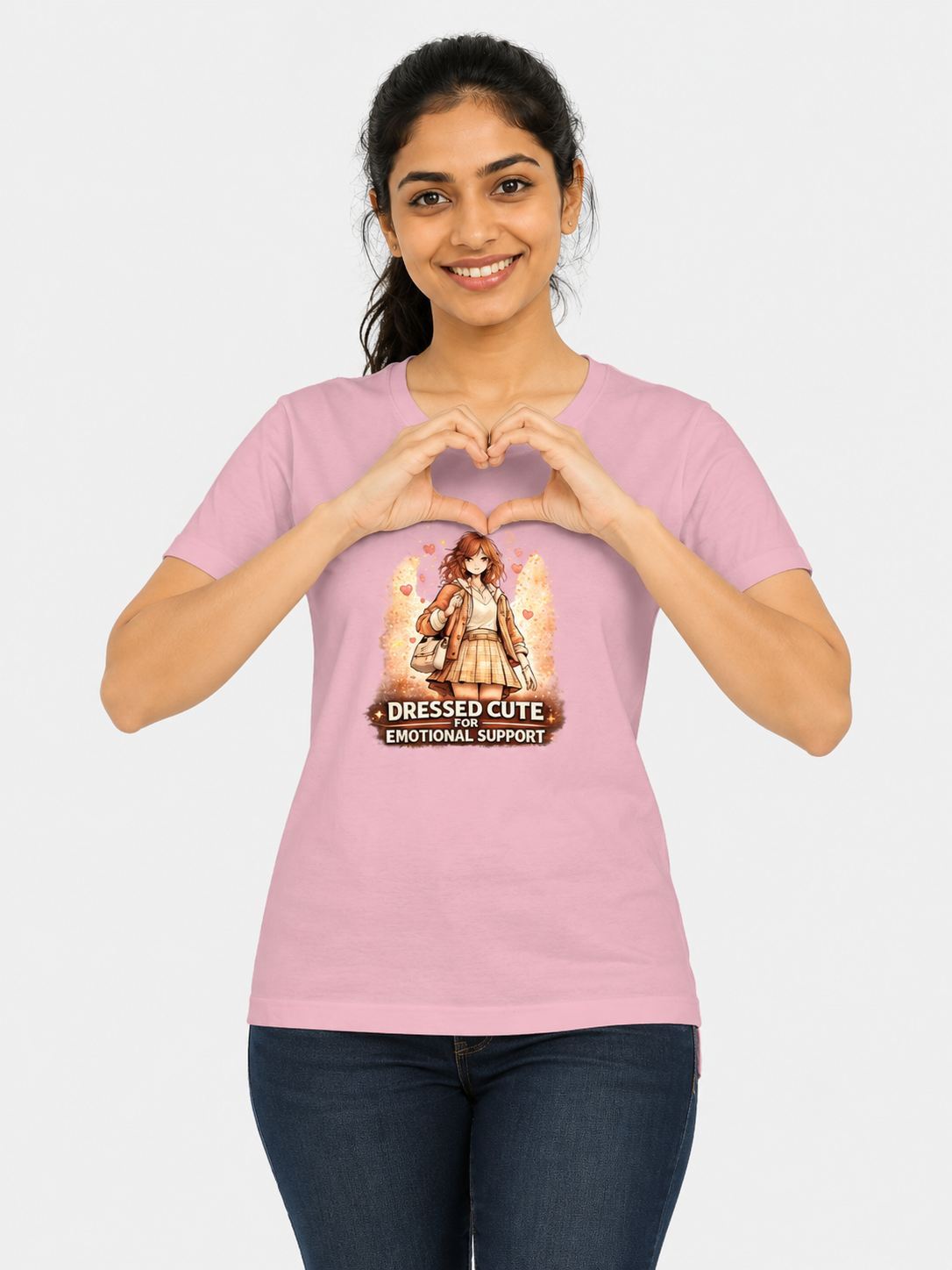 Dressed Cute For Emotional Support Women's Graphic T-Shirt | Funny Aesthetic Cotton T-shirt