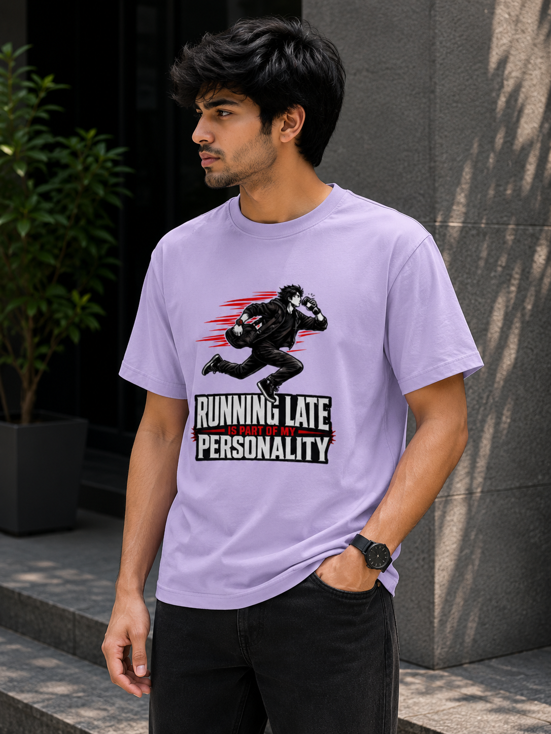 Running Late Is Part of My Personality Funny T-Shirt | Sarcastic Graphic Cotton T-shirt