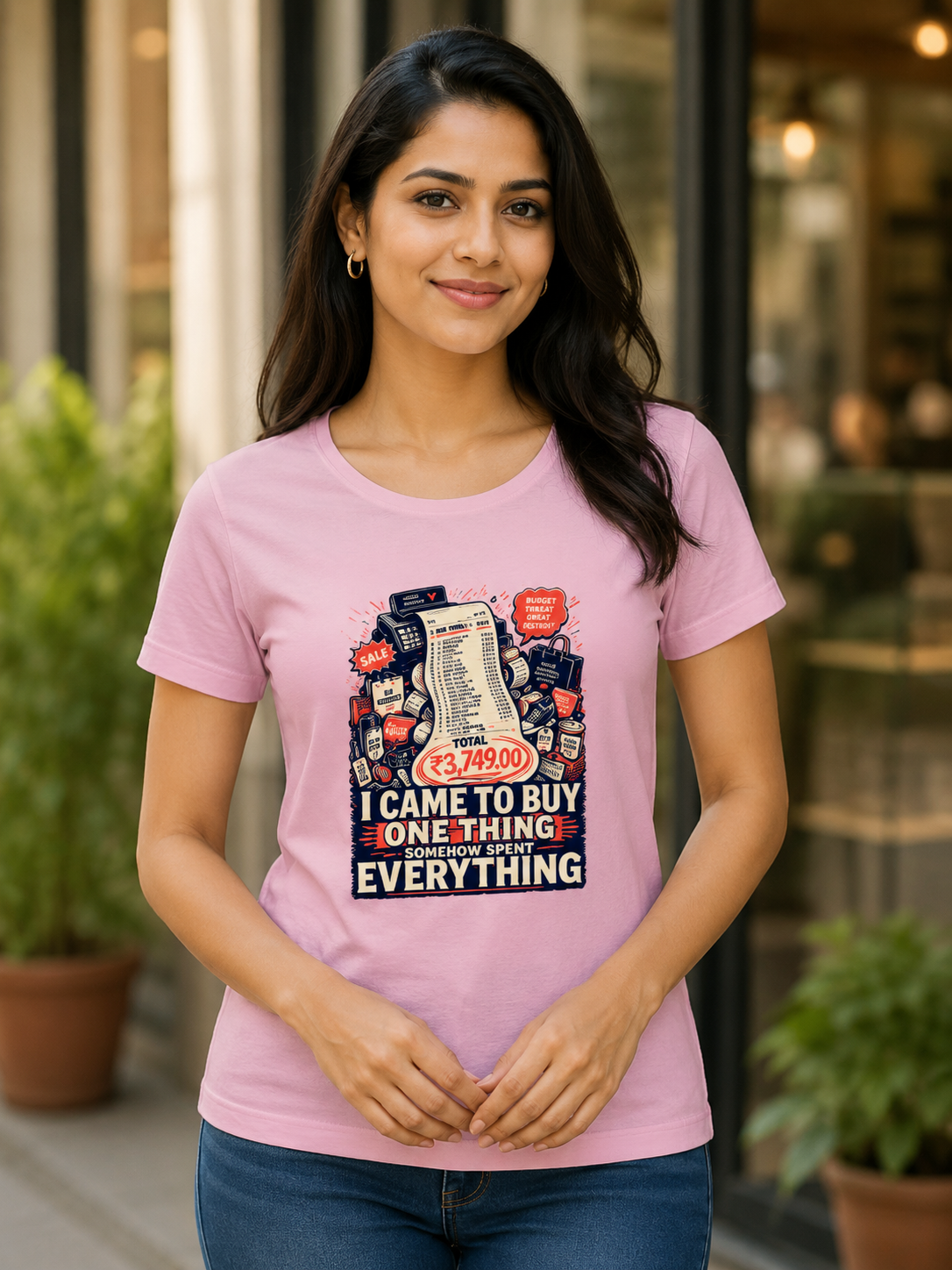 I Came To Buy One Thing Somehow Spent Everything Women's Graphic T-Shirt | Shopping Lover Cotton T-shirt