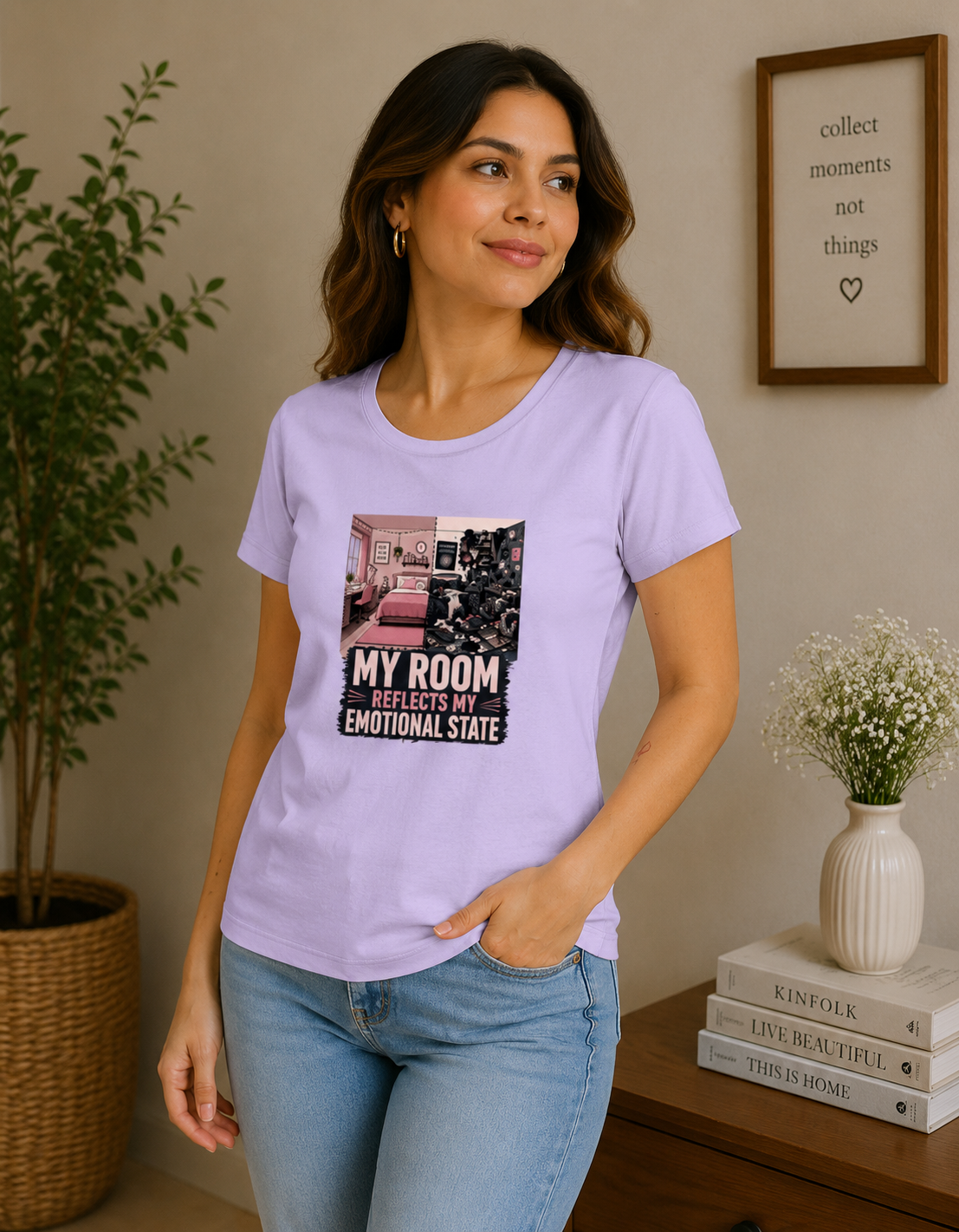 My Room Reflects My Emotional State - Classic Crew Cotton T-Shirt for Women