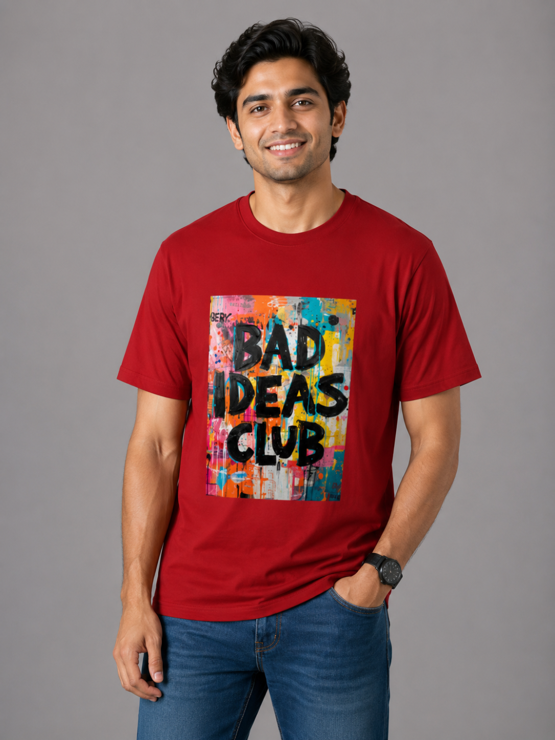 Bad Ideas Club - Classic Crew Cotton T-Shirt for Men