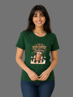 I Run on Iced Coffee and Delusion | Relatable Printed Women's Regular Fit Cotton T-Shirt | Printed Nonsense