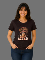 I Run on Iced Coffee and Delusion | Relatable Printed Women's Regular Fit Cotton T-Shirt | Printed Nonsense
