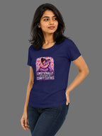 Emotionally Attached to Comfy Clothes | Relatable Printed Women's Classic Crew Cotton T-Shirt | Printed Nonsense