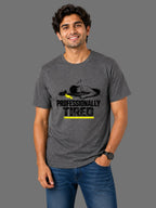 Professionally Tired | Relatable Printed Men's Classic Crew Cotton T-Shirt | Printed Nonsense